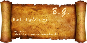 Budi Györgyi névjegykártya